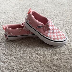 Vans Pink and White Checkered Kids Sneakers
